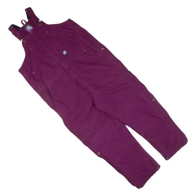 BERNE Double-knee Quilted Lined Workwear Boys Overalls Maroon Relaxed XL W42 L26