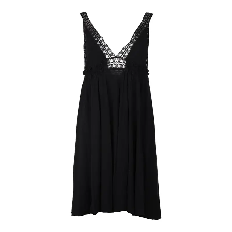 Emporio Armani Lace Mini Dress - Small Black Viscose Blend