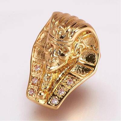 Brass Micro Pave Cubic Zirconia Beads