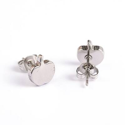 Tarnish Resistant Apple 304 Stainless Steel Ear Studs