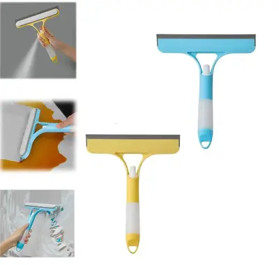 3-in-1 Glass Cleaner Squeegee with Sprayer - Streak-Free Window Cleaning Tool, 10-Inch Ergonomic Handle for Shower Doors, Mir...