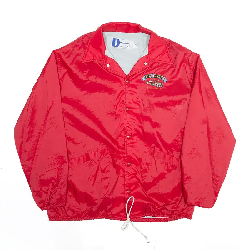 DUNBROOKE BIG 4 RENTS Red 90s Nylon Coach Jacket Mens L