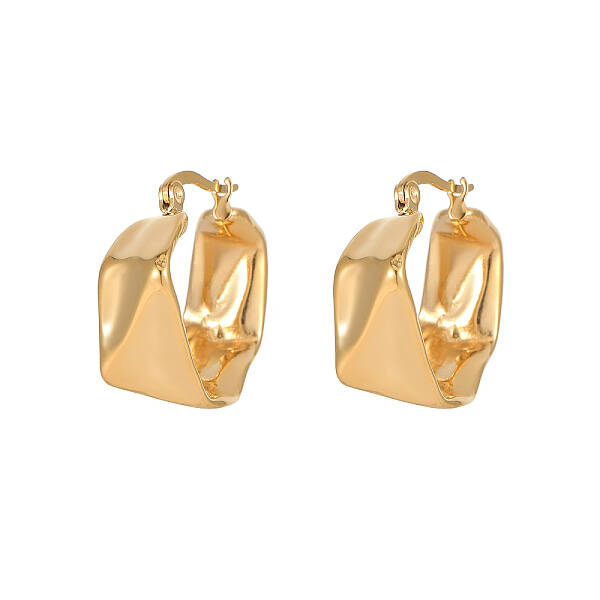 Elegant European Style Stainless Steel Gold-Plated Women's Earrings