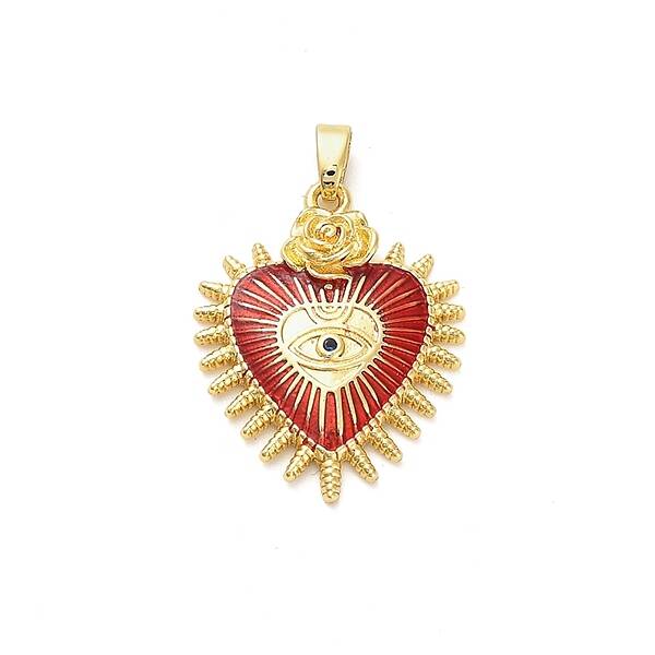 Brass Micro Pave Cubic Zirconia Pendants