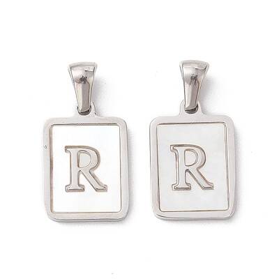 304 Stainless Steel Pave Shell Pendants