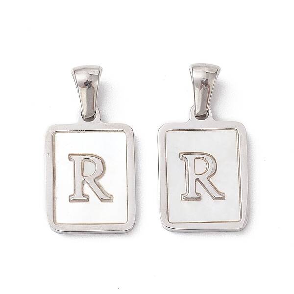 304 Stainless Steel Pave Shell Pendants