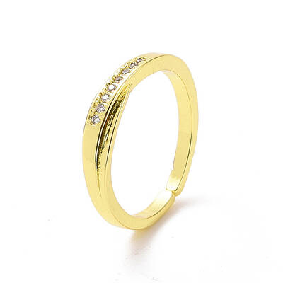 Clear Cubic Zirconia Open Cuff Ring