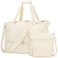 UKEIN 3Pcs Travel Duffel Bag Set for Women with USB Port, Shoe Compartment, Gym Backpack for Travel, Workout, Business, Overn...
