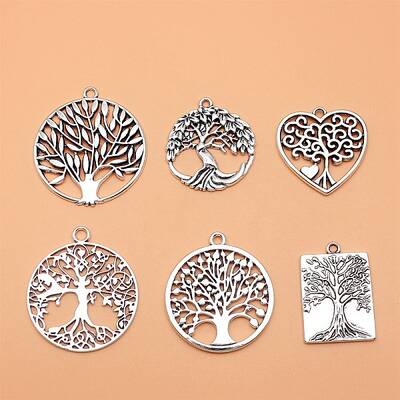 6Pcs Tibetan Style Alloy Pendants