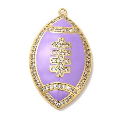 Rack Plating Brass Enamel with Cubic Zirconia Pendant