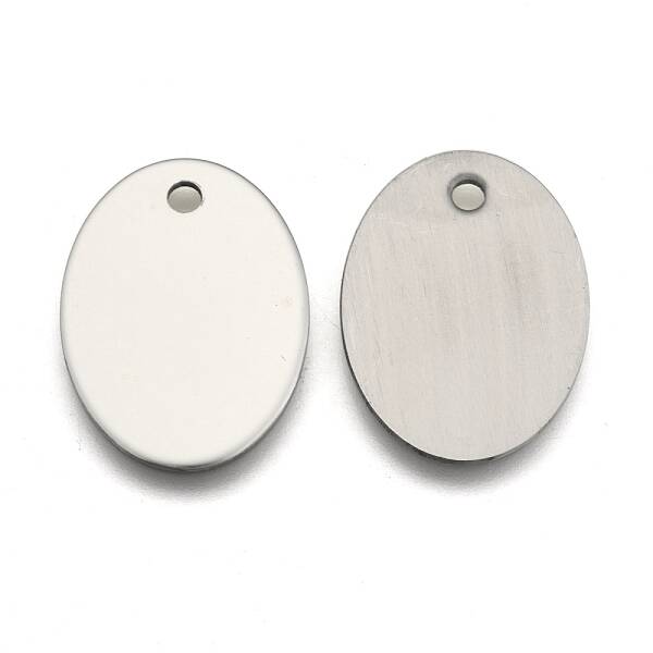 Tarnish Resistant 201 Stainless Steel Oval Stamping Blank Tag Pendants