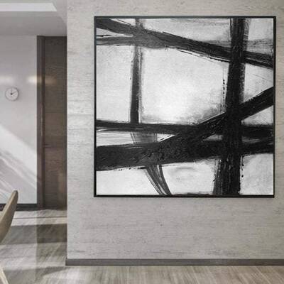 Creative  Black And White Artwork Oil Painting Original Abstract Wall Art Modern Abstract Art Large Abstract Art Artwork Livi...
