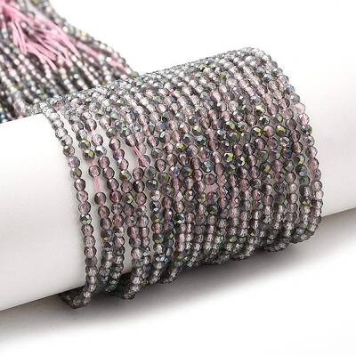 Transparent Electroplate Glass Beads Strands