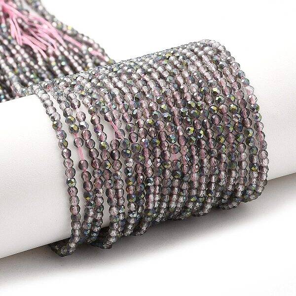 Transparent Electroplate Glass Beads Strands