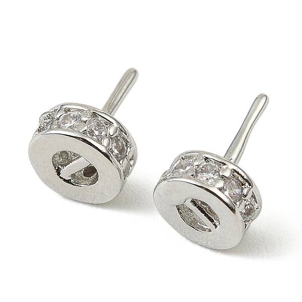 Brass Micro Pave Clear Cubic Zirconia Peg Bails