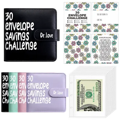 30 Envelope Savings Challenge Binder for Budget Planning with Savings Challenges to Save $3000, $1500, $300, $150, $60, $30 -...