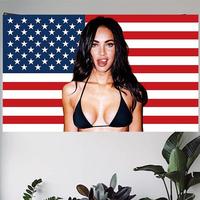 Megan Fox American 3x5Ft Flag Tapestry for Wall Hanging Man Cave CollegeDorm Room Decor Outdoor Banner with 4 Brass Grommets