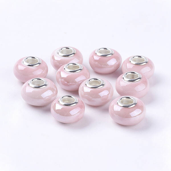 Handmade Porcelain Ceramic Spacer Beads Fit European Charm Bracelets