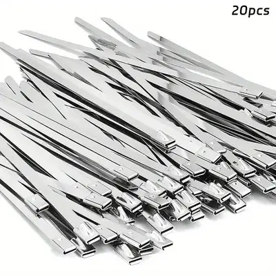 Stainless Steel Cable Ties, Rust-Resistant Self-locking Cable Ties, Multipurpose Cable Zip Ties for Mechanical, Vehicle, Exha...