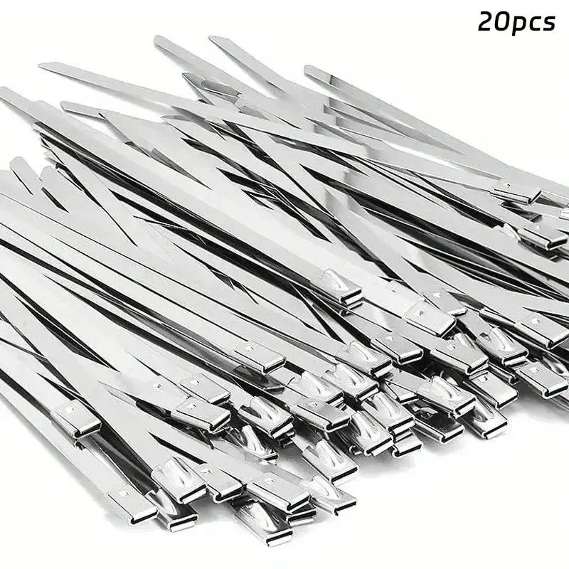 Stainless Steel Cable Ties, Rust-Resistant Self-locking Cable Ties, Multipurpose Cable Zip Ties for Mechanical, Vehicle, Exha...