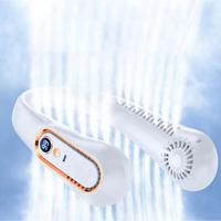 Portable Rechargeable Fan, Lightweight Summer Fan Portable Neck Hanging Fans, 720 ° Circulating Air Neck Fan with Digital Di...