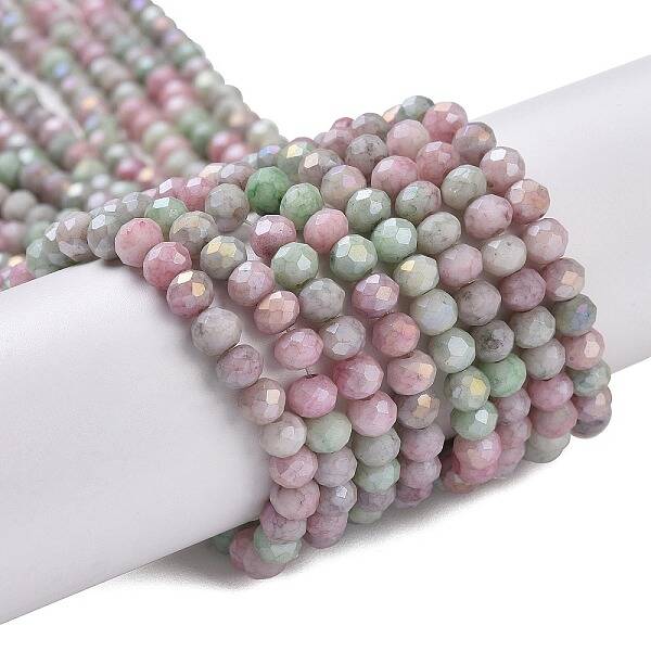 Faceted Electroplated Glass Beads Strands