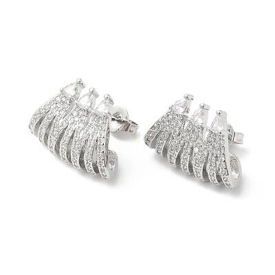 Clear Cubic Zirconia Claw Stud Earrings