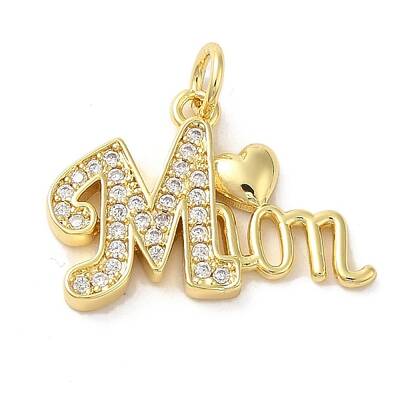 Brass Micro Pave Clear Cubic Zirconia Pendants