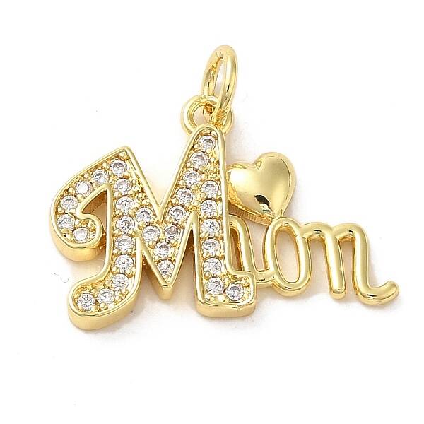 Brass Micro Pave Clear Cubic Zirconia Pendants