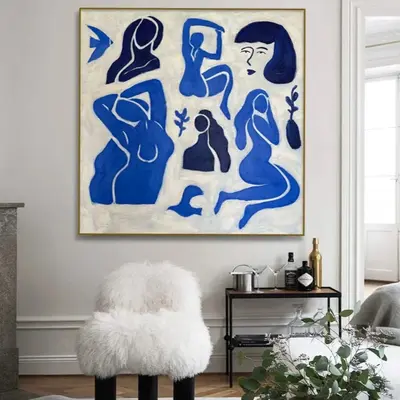 Original Abstract Figurative Paintings On Canvas Creative Minimalist Art Modern Handmade Oil Painting | HEN-PARTY