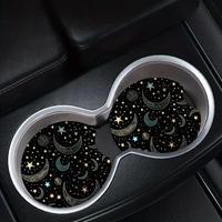 Moon & Star Pattern Car Coaster, Car Cup Holder Coaster, Car Interior Decoration Accessories for Women & Men