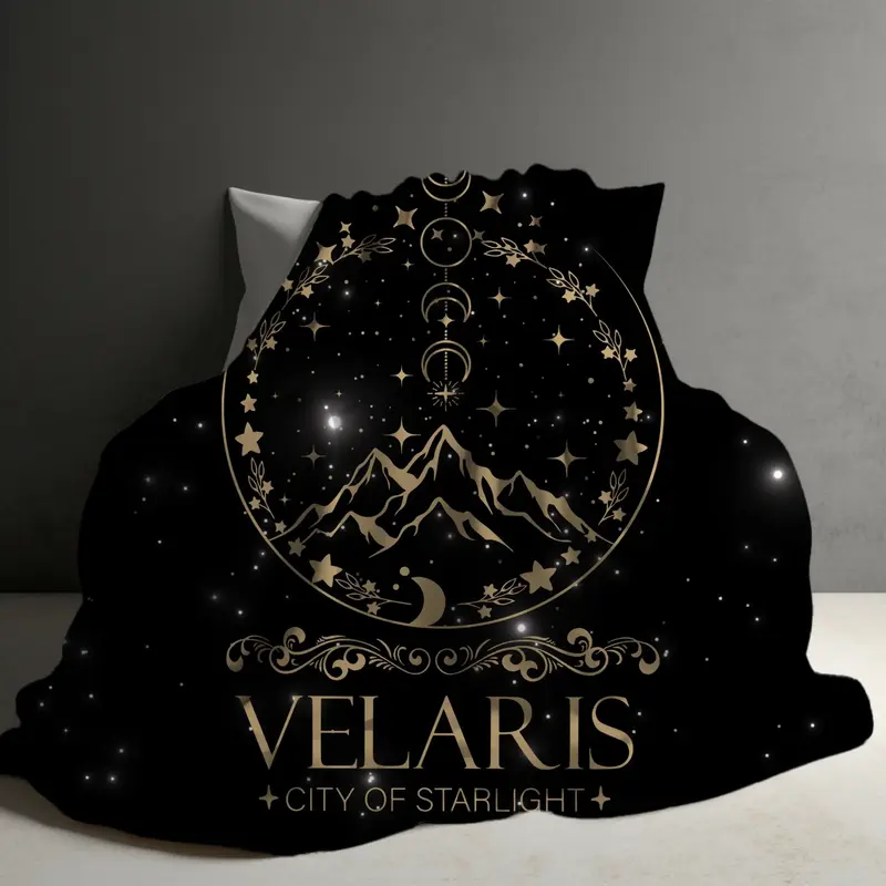 Velaris Blanket, ACOTAR Merch, The Night Court, A Court Of Thorns and Roses Gifts, SJM, City Of Starlight Plush Throw, Bookis...