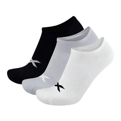2XU Invisible Socks - 3 Pack - White/Black - Medium