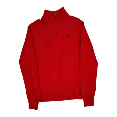 Ralph Lauren 1/4 Zip - Medium Red Cotton