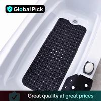 Solid Color Anti-slip Bathtub Mat, 1 Count Extra Long Bath Safety Shower Bathtub Mat, Bathroom Mats, Non-slip Bathroom Floor ...