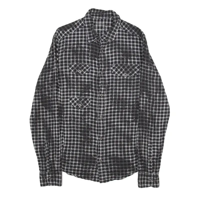 ALL SAINTS Shirt Black Check Long Sleeve Mens XS