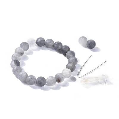 Natural Cloudy Quartz Beads Stretch Bracelets