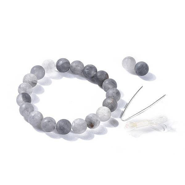 Natural Cloudy Quartz Beads Stretch Bracelets