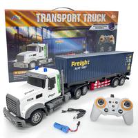 RC Semi Truck with Trailer - Semi Truck Toy for Kids  Carrier Van Transport Vehicle with 2 Rechargeable Batteries, 1:24 Conta...