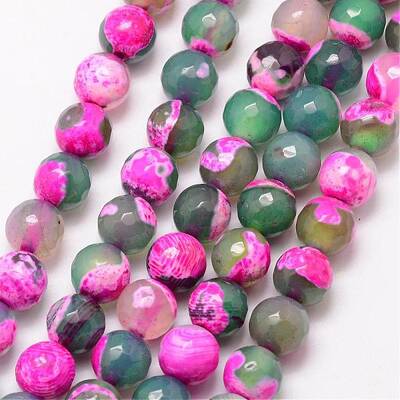 Natural Fire Crackle Agate Bead Strands