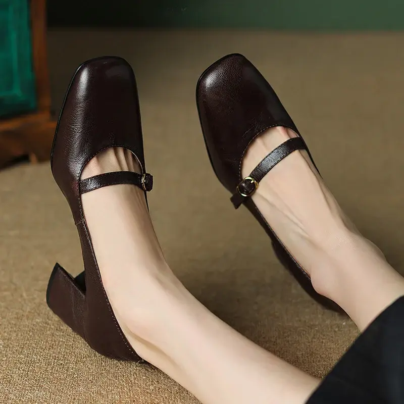 CHIKO Zoe Square Toe Block Heels Mary Jane Shoes