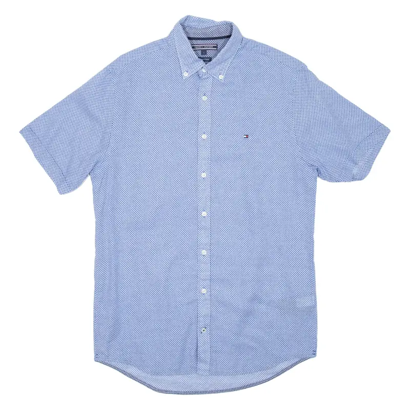 TOMMY HILFIGER Mens Shirt Blue Diamond S