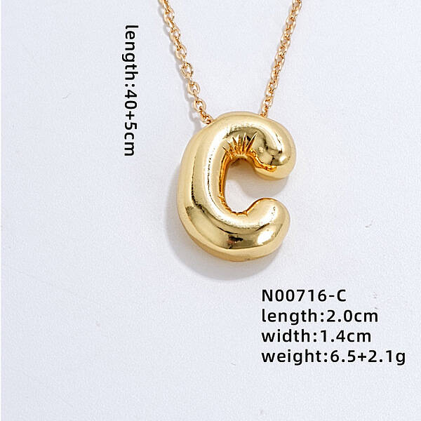 Stainless Steel Party Balloon Letter Pendant Cable Chain Necklaces for Women