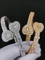 Rhinestone Decorated Heart Design Bracelet, Stackable Bracelets, Daily Clothing Decor, Trendy All-match & Exquisite Jewelry A...