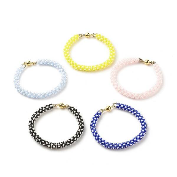Glass Seed Crochet Beaded Bracelet