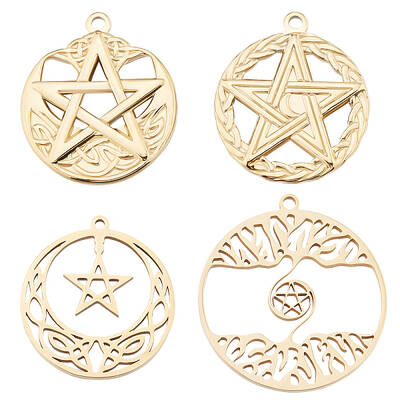 8Pcs 4 Style 304 Stainless Steel Pendants