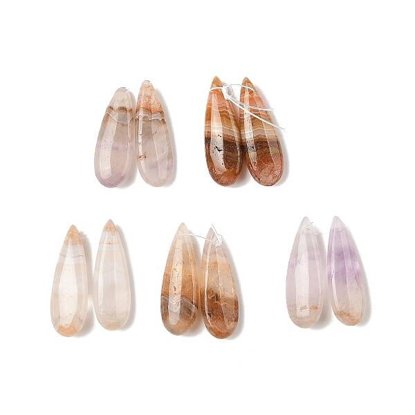Natural Amethyst Lace Agate Pendants