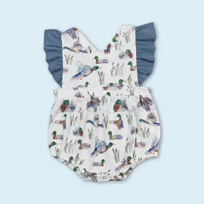 Mallard duck baby girls summer one piece romper kids clothes