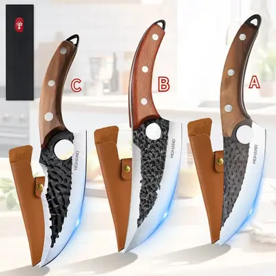 Forged Chef Knife Kitchen Butcher Boning Cleaver Knife, Full Tang Japanese Kitchen Boning , Best Gift for BBQ Wooden Knive...