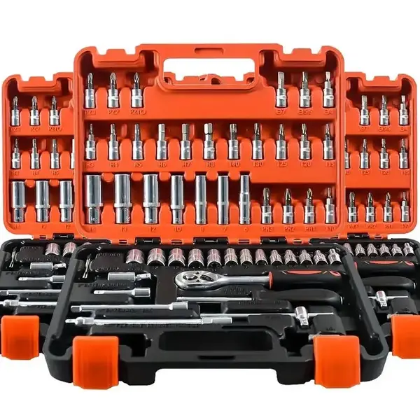 53 piece 53-Piece Ratchet Socket Wrench Set: Automotive Repair Tool Kit with Multifunctional Socket Wrench for Car, Truck, an...